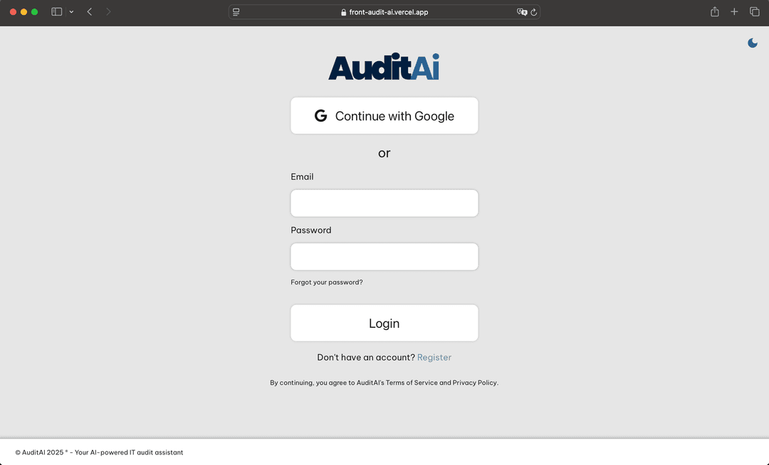 Auditai - Login