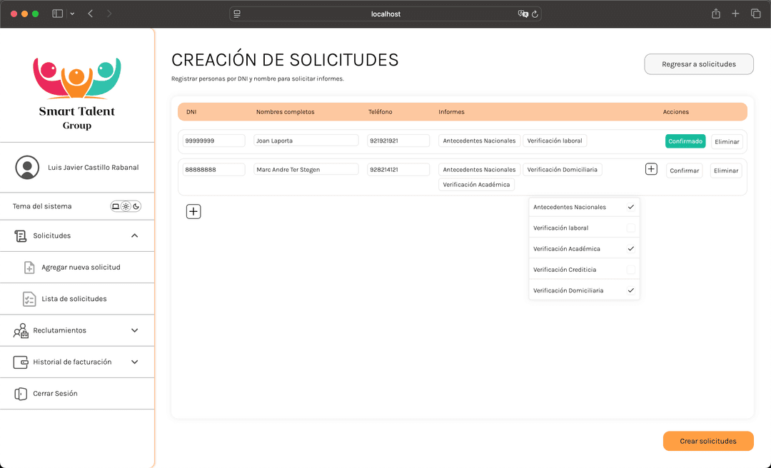 Smarttalent - Create Request