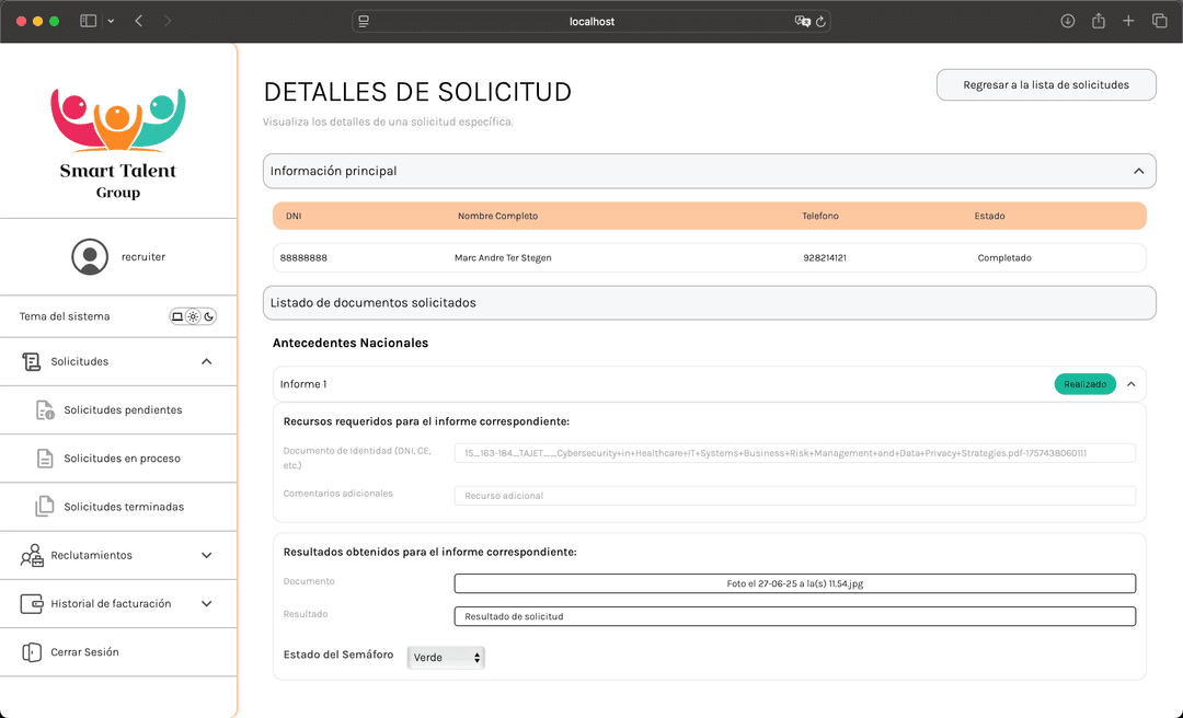 Smarttalent - Request Detail